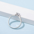 High End Classic S925 Moissanite Ring with Silver platinum